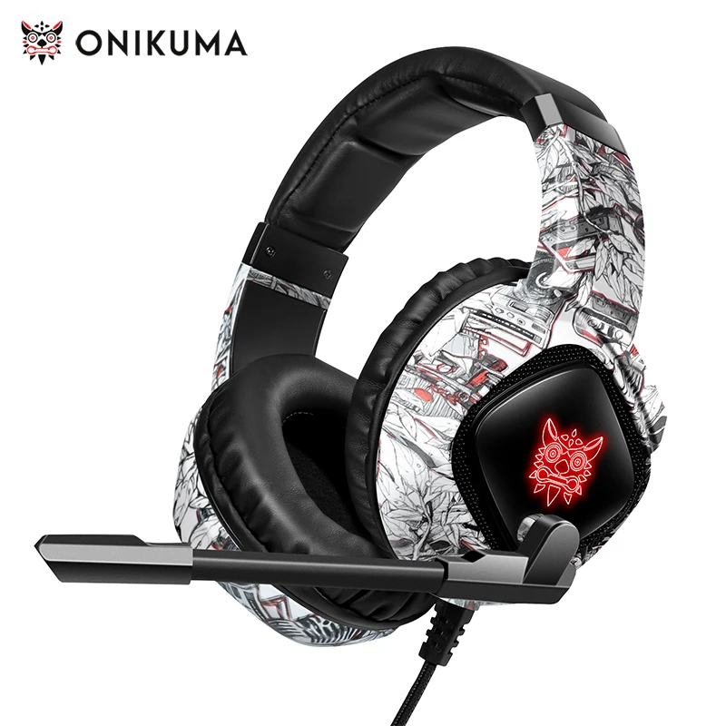 

ONIKUMA Professional Gaming Headphone with Mic LED Backlight Wired Headset Gamer Noise Canceling for PS4 PS5 XBOX PC Gamer