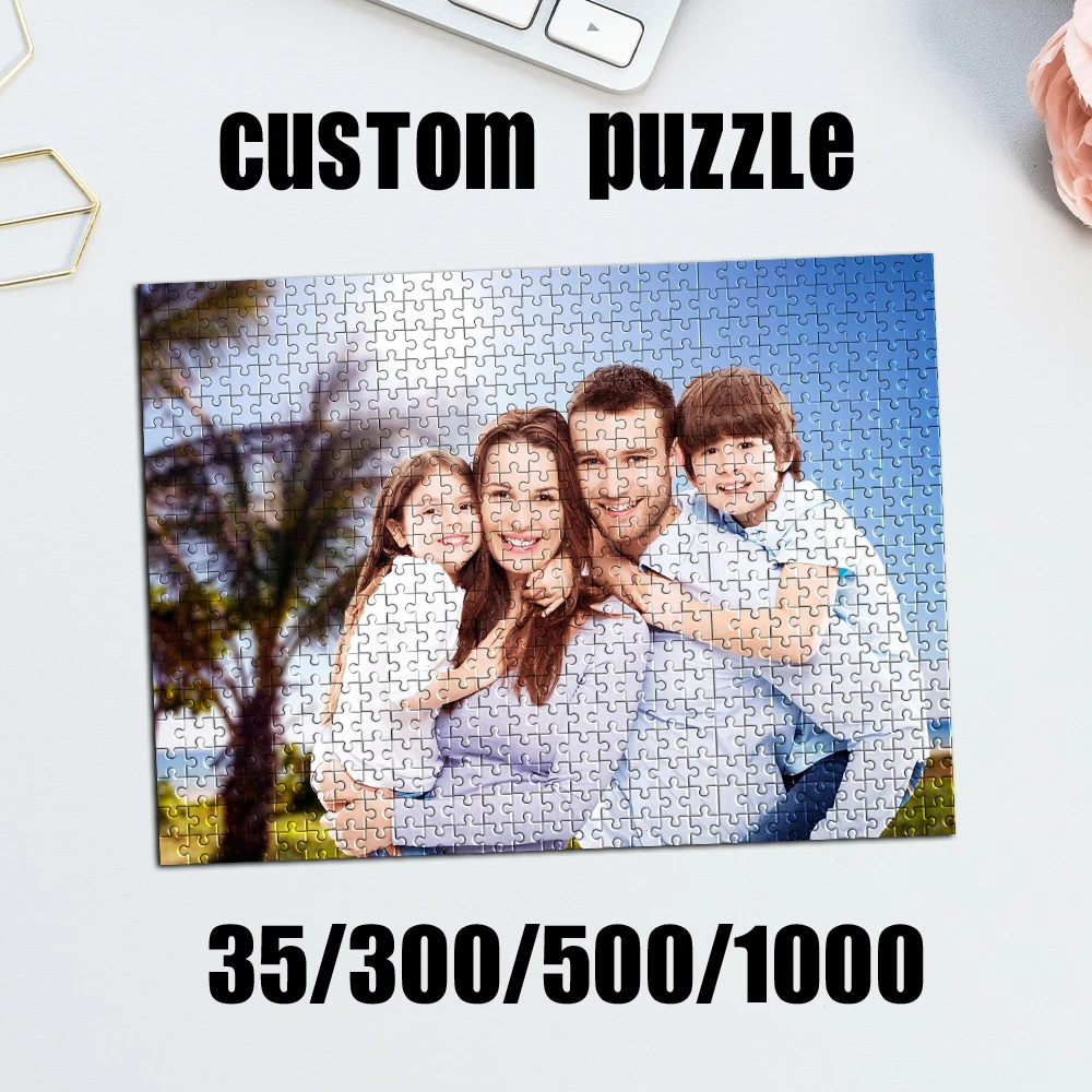 35/300/500/1000pcs Personalized Custom Photo Puzzle family photo Creative Commemorative Gift Families Games