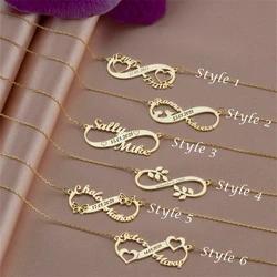 Customized Infinite Name Layer Necklaces for Women Personalized Stainless Steel Custom Necklace Couple Jewelry Nameplate Pendant