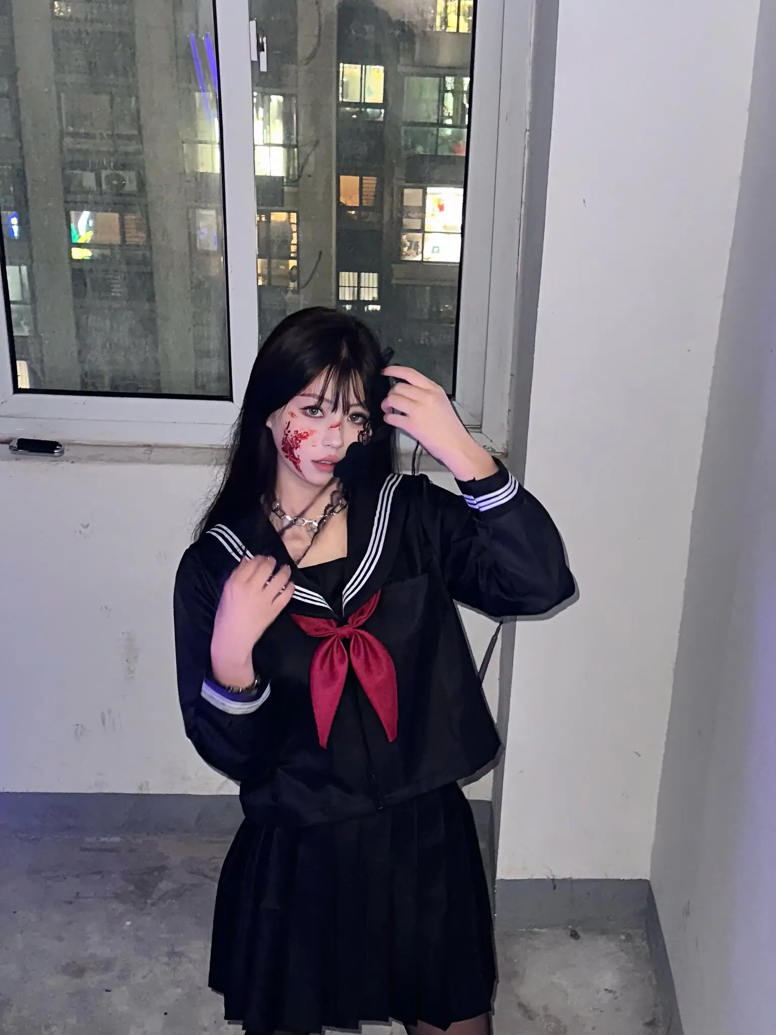 

Хэллоуин Sailor orm Set Long Sve Jk School orm Юбка Женский средний слой Костюм ort Юбка Autumn Faion