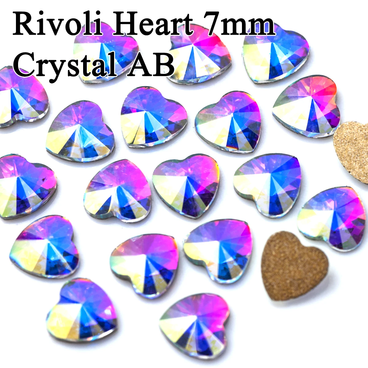 Yanruo Rivoli Hartvormige Flatback Diamant Ambachten Glas Strass Accessoires Steentjes Diy Beauty Design Nail Art Decoraties