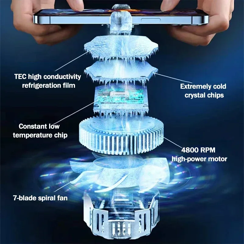 S06 кулер для мобильного телефона, полупроводниковый радиатор с быстрым охлаждением, задний зажим, светодиодный игровой кулер для IOS, Android, игровые аксессуары PUBG