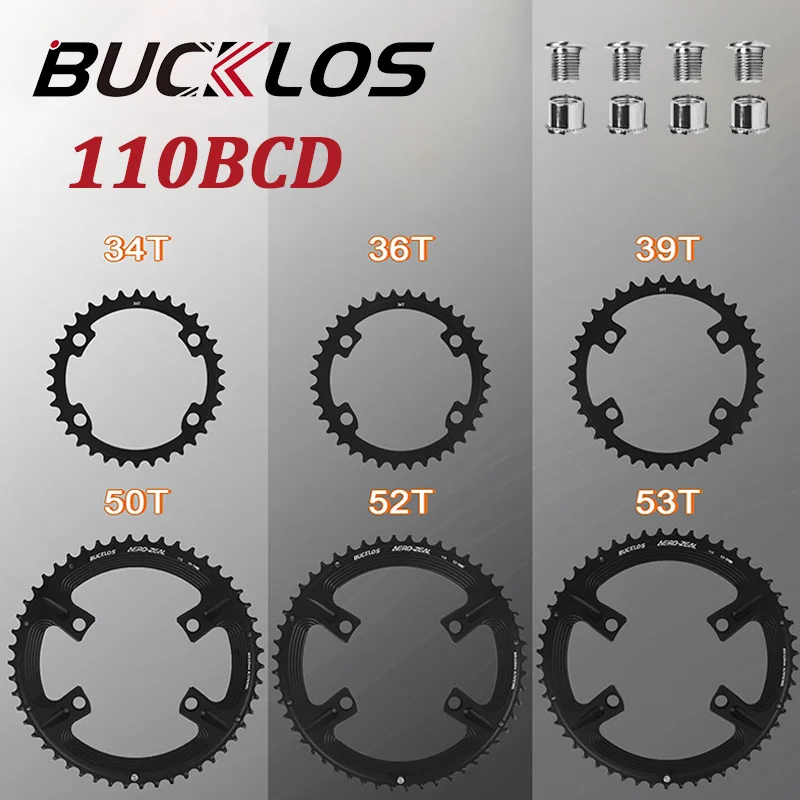 

BUCKLOS Bicycle Chainring 110 BCD Durable Road Bike Chainwheel 50-34T 52-36T 53-39T Speed Bicycle Chain Ring Bike Part