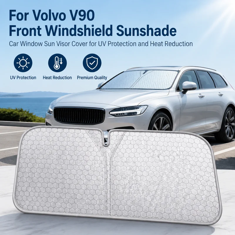 For Volvo V90 Front Windshield Sunshade, Car Window Sun Visor Cover for UV Protection and Heat Reduction