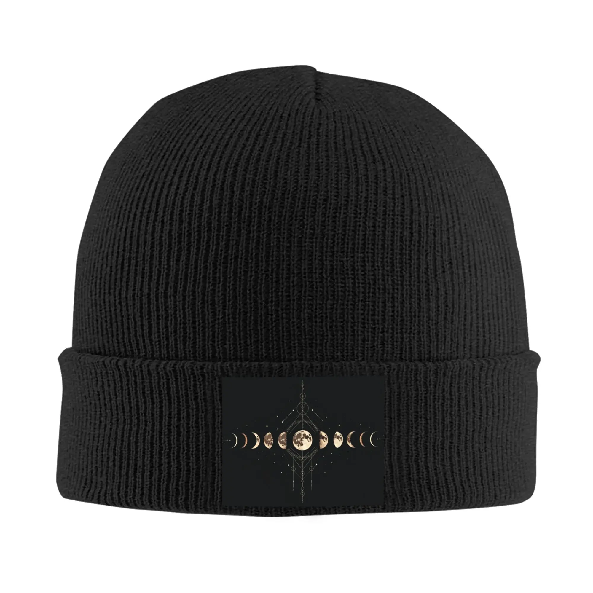 Moon Phases Lunar Cycle Different Moon Winter Skullies Beanies Hat Warm Autumn Knitted Hats Bonnet Caps for Women Men