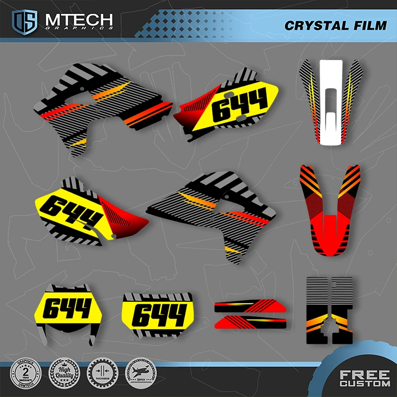 DSMTECH Custom Motorcycle Graphics Decal Stickers Kits For Honda XR 650R 2000 2001 2002 2003 2004 2005 2006 2007 2008 2009 001