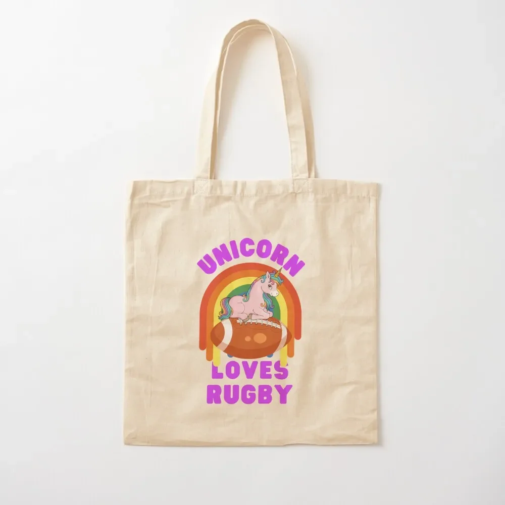 

Unicorn loves Rugby Tote Bag Women's tote bag shopper bags for women shopping cart bags canvas tote bags Bag