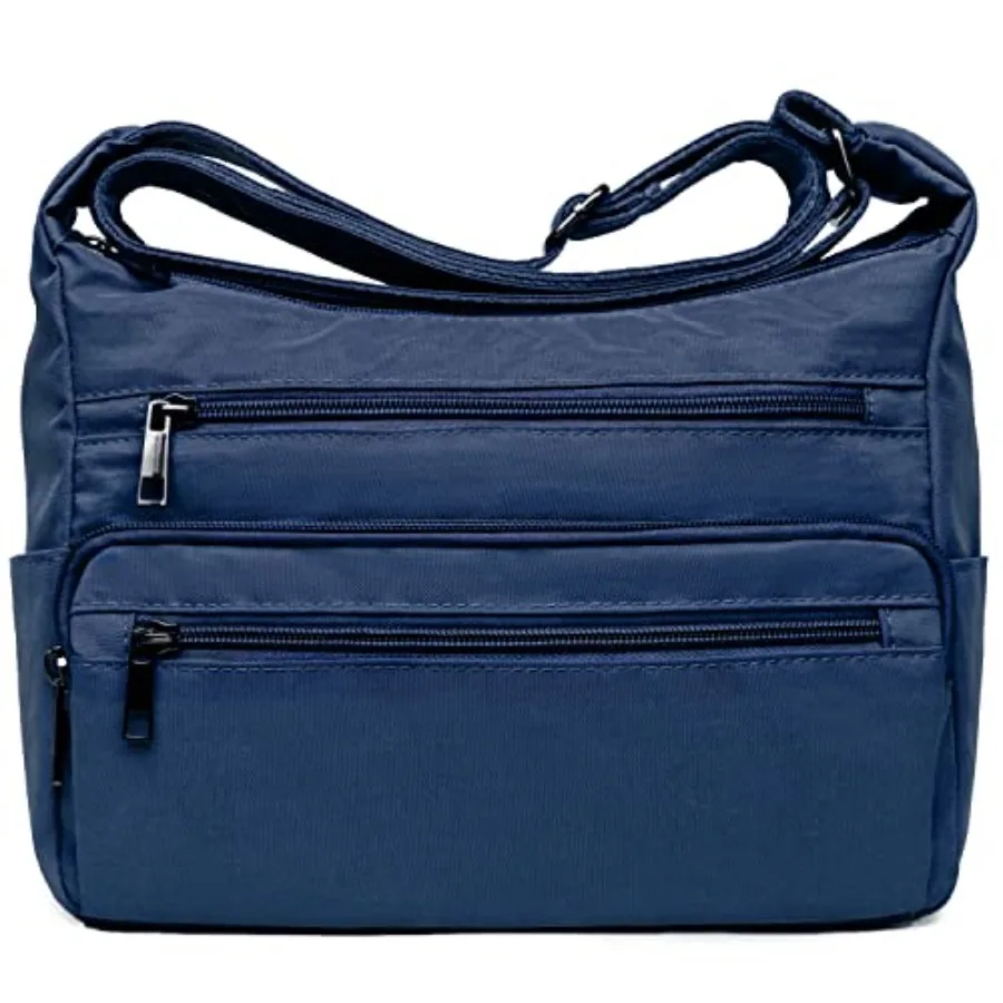 

RFID Purses for Women Fabric Nylon Multi Pocket Crossbody Bag Ladies Travel Handbag