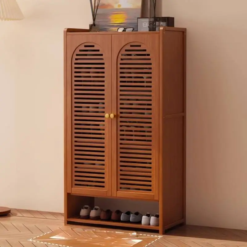 Scarpiera di lusso in rattan di design Scarpiera di lusso in legno di alta qualità Appartamenti per ingresso Scarpiere Per Mobili Scarpe