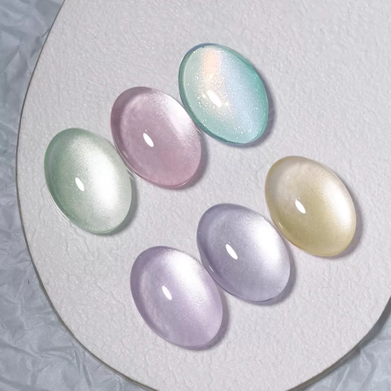 1-6PCS 12ML Estate Crushed Ice Cat Eye Gel Smalto per unghie 2025 Popolare Flash Porcellana Perline di vetro di cristallo bianco Forniture per nail art