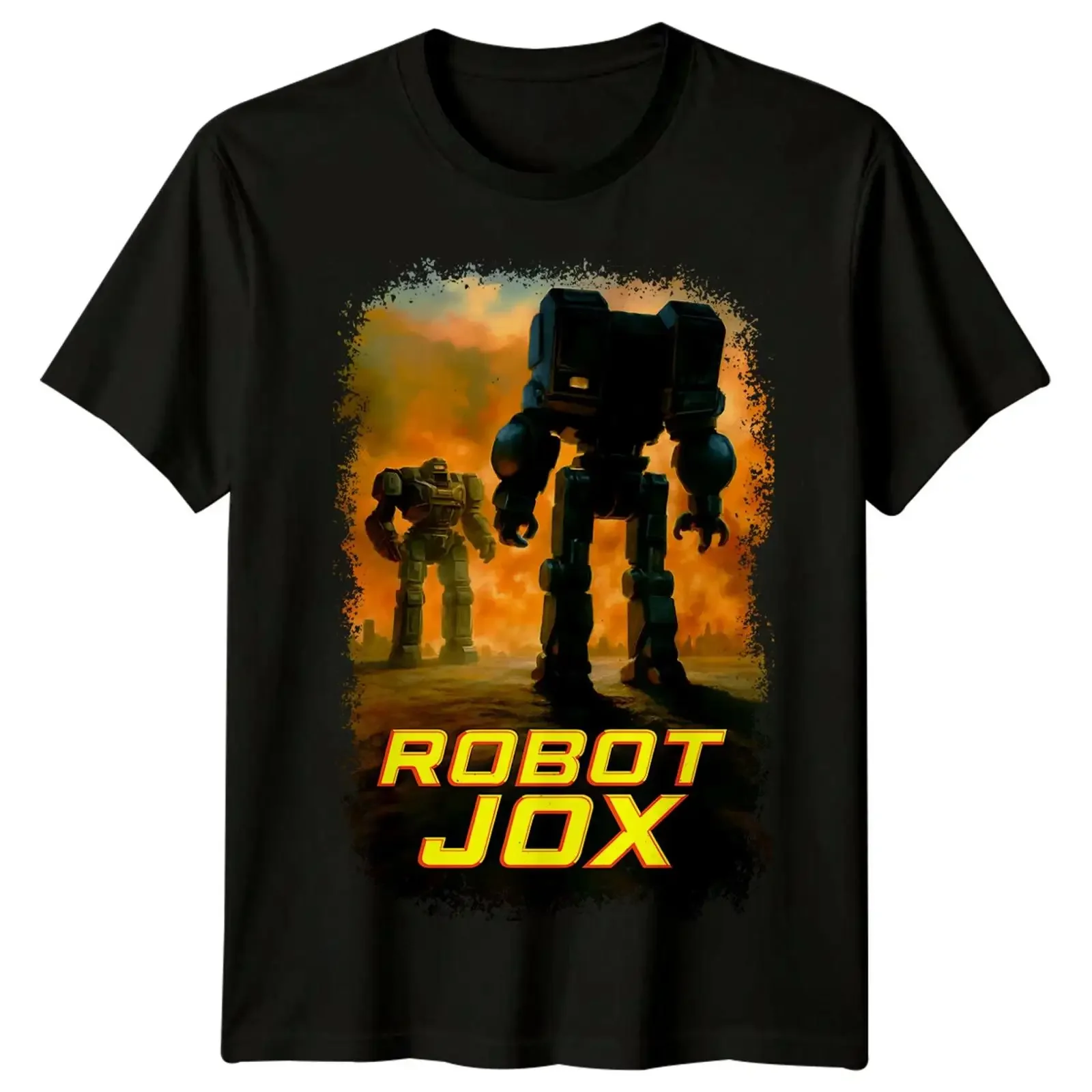 Robot Jox 1989 Movie Poster Inspired T Shirt Retro 80s vintage Washed homme Top For Everyday Wear Breathable graphic fashion