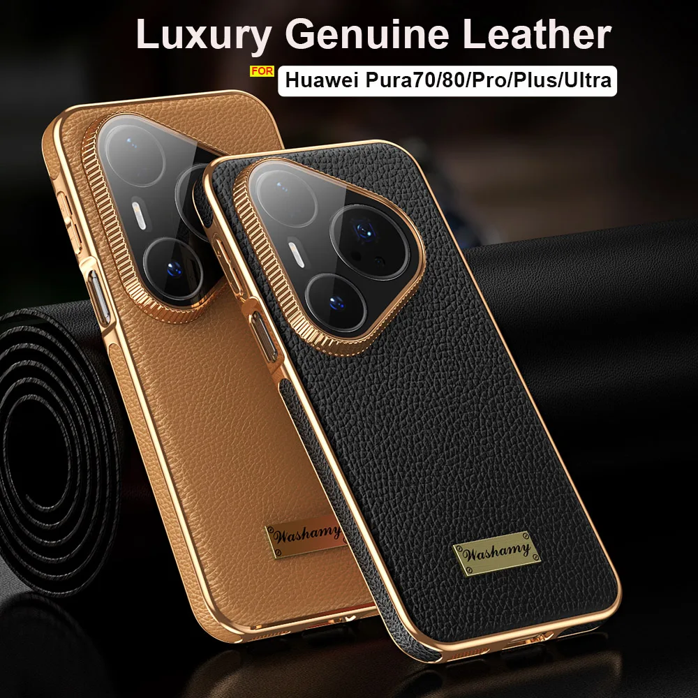 

Luxury Genuine Leather Case Full Camera Coverage For Huawei Pura 80 70 Pro Plus Ultra Cover Phone Shockproof Capa Skin Funda
