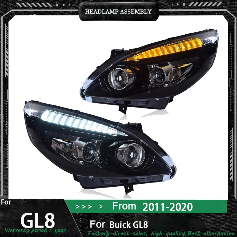 

Для Buick GL8 фара в сборе 2011-2020 модифицированные светодиодные дневные ходовые огни, светодиодные фары указателя поворота ходовой воды