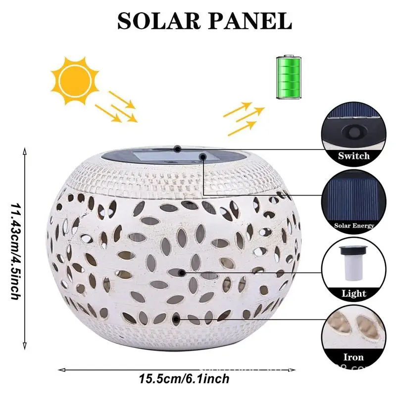 Lampu tenaga surya tahan air dekorasi, lampu taman Vintage luar ruangan dekorasi lentera surya berongga untuk lampu berkemah taman