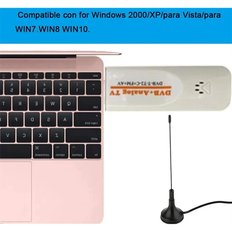 موالف USB DVB T2 الرقمي عبر الأقمار الصناعية مع هوائي عن بعد HD USB TV استقبال DVB-T2/DVB-T/DVB-C USB-ABVP