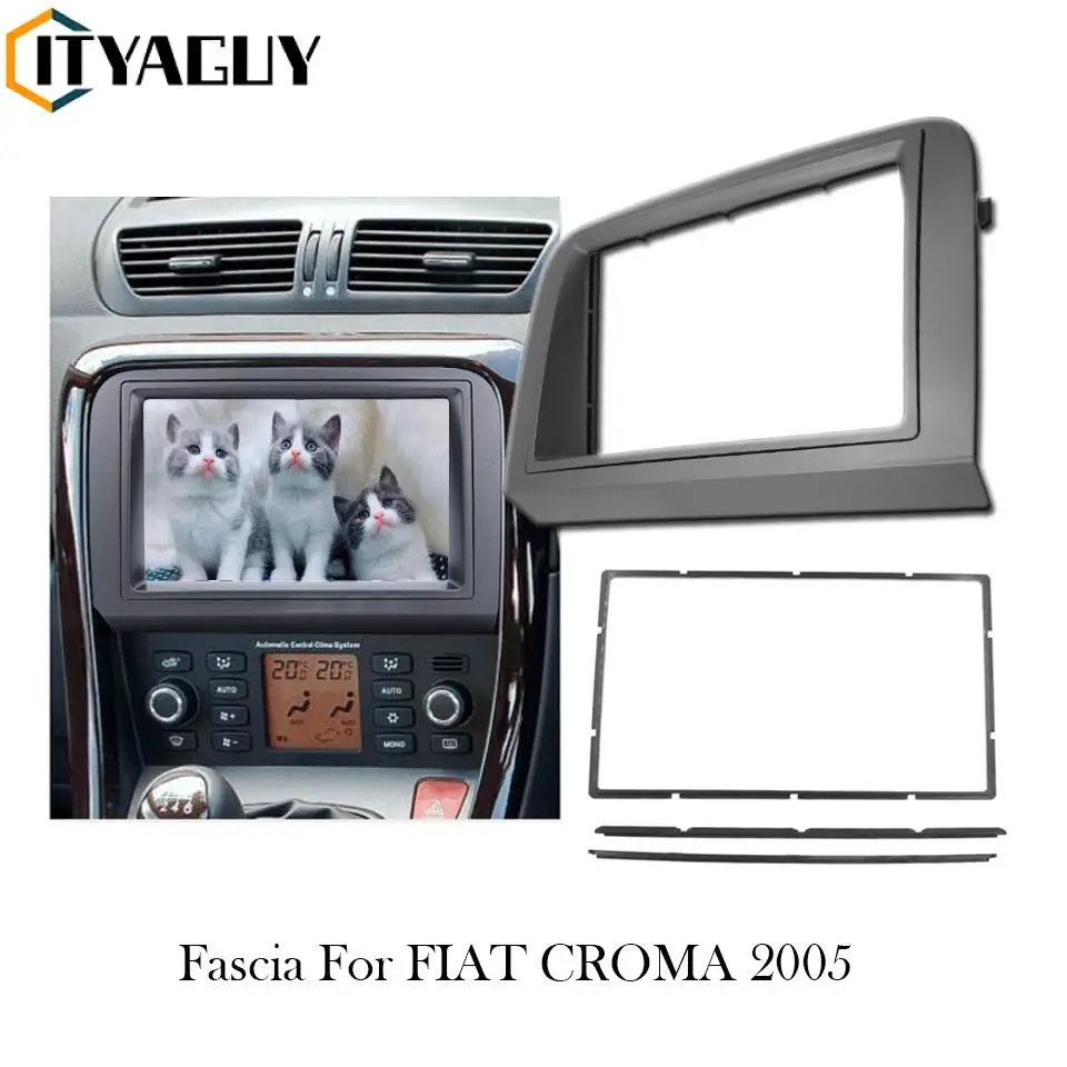 2Din Car DVD Radio Stereo Frame Fascia For Fiat Croma 2005 Panel Plate Mounting Refitting Installation Bezel Trim Kit