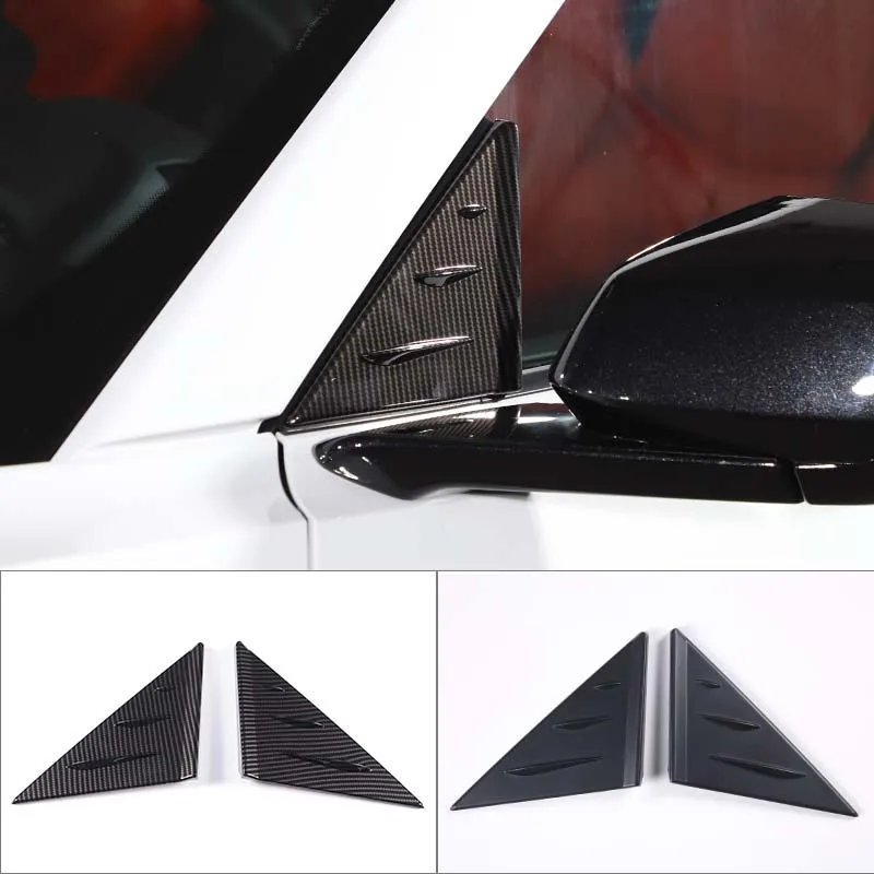 For Chevrolet Corvette C8 Stingray Z51 Z06 2020-2023 ABS Carbon Rearview Mirror Side Triangle Spoiler Trim Decorative Sticker