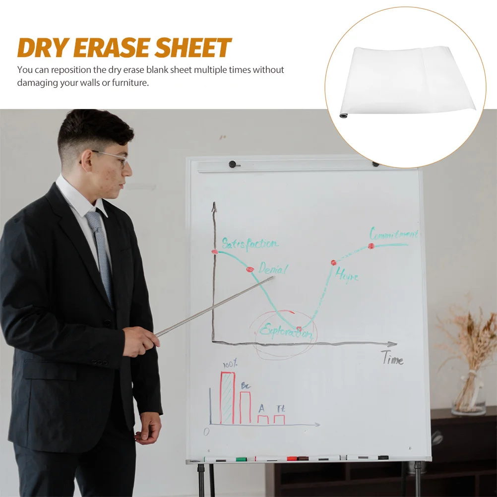 

1Set Dry Erase Sheet Pe Material Thickened Removable Graffiti Whiteboard Sticker for Walls Doors Cabinets Home Office Classroom