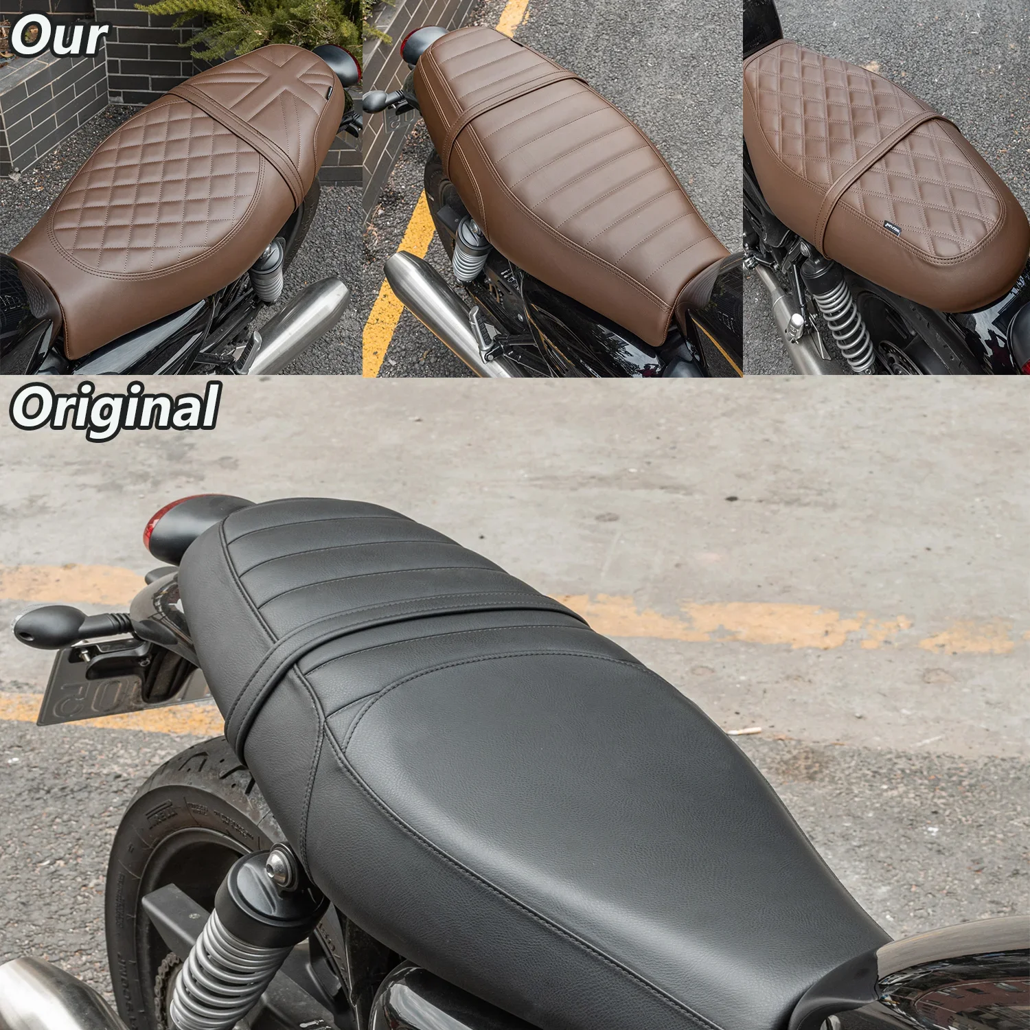 

Front Rear Seat Cover For Triumph Street Twin 2016-2022 Speed Twin 900 2023- Cowl Cushion Pad Driver Passenger Seat Cowl