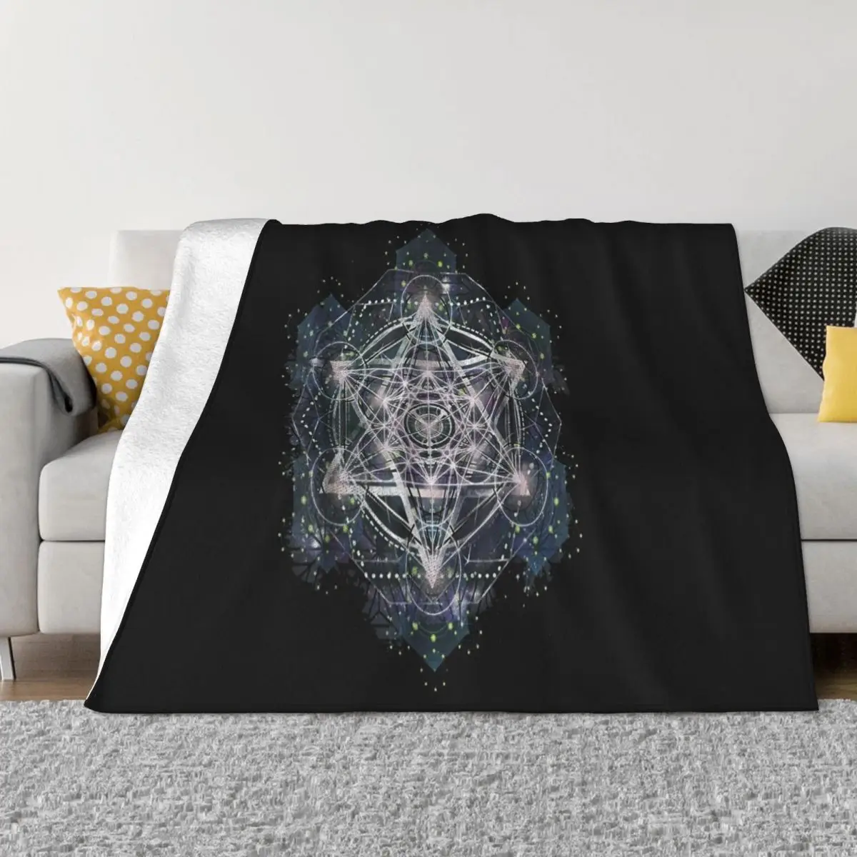 Metatron Cube Sacred Geometry Spiritual Yoga Vintage Men Gift Brand New Graphic Letter Movie Woman Throw Blanket