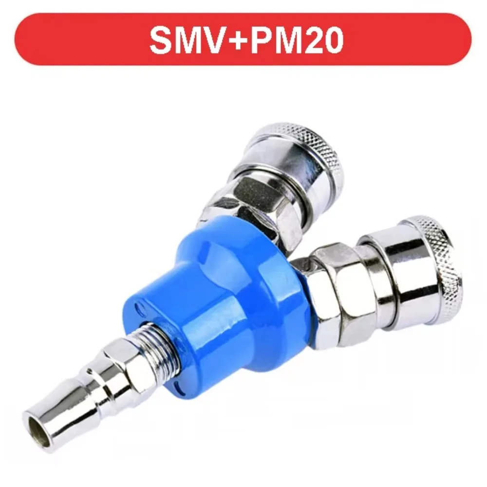 

1Pcs SMV Round Two-way Pneumatic Connector SMY Round Three-way 1/4" Air Compressor Connector C-type Internal Thread