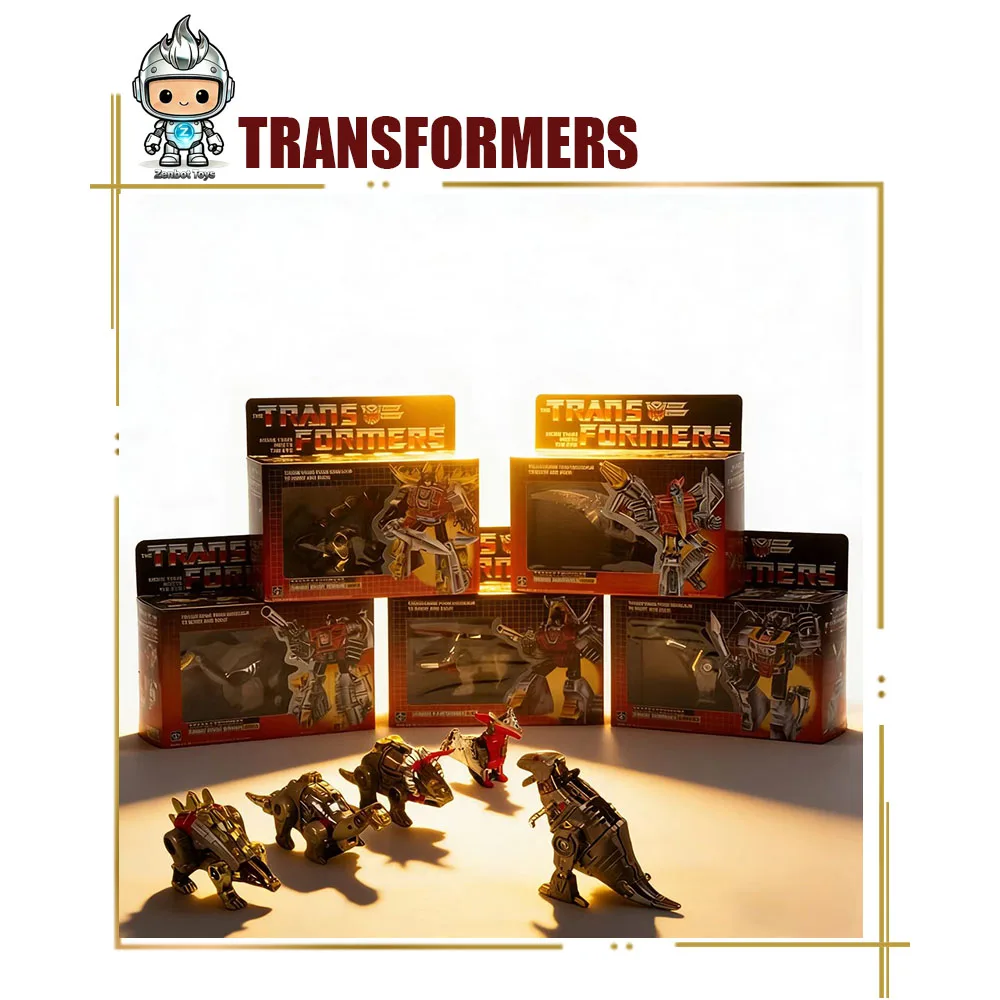 

Transformed Toys G1 Dinobots 5in1 Set KO Grimlock Swoop Sludge Slag Snarl Dinosaur Robot Action Figure Model Toy Gift