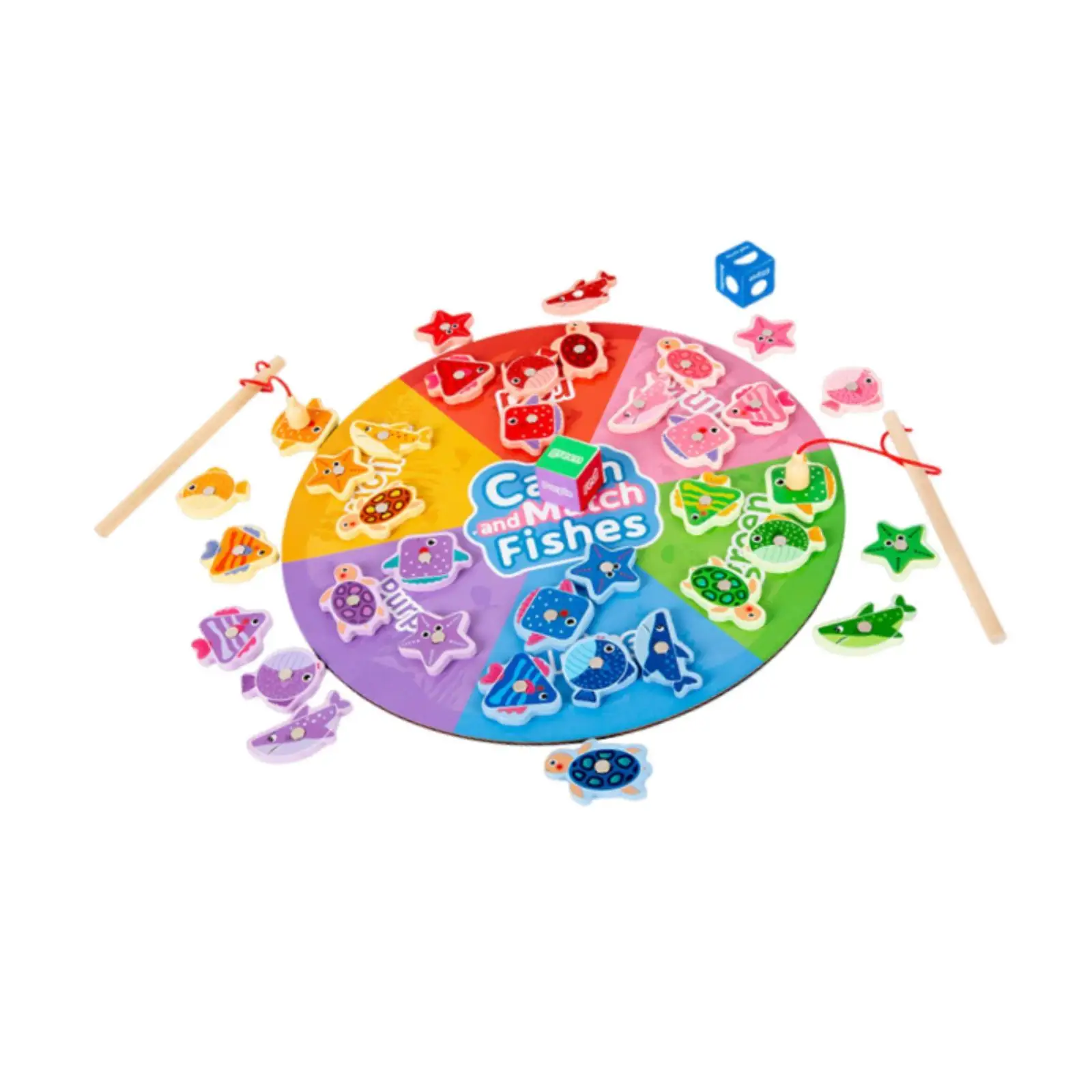 

Магнитная игра-рыбалка, деревянная развивающая доска Монтессори, сортировка по цветам, обучающая игрушка для детей от 3 лет, для семейного досуга