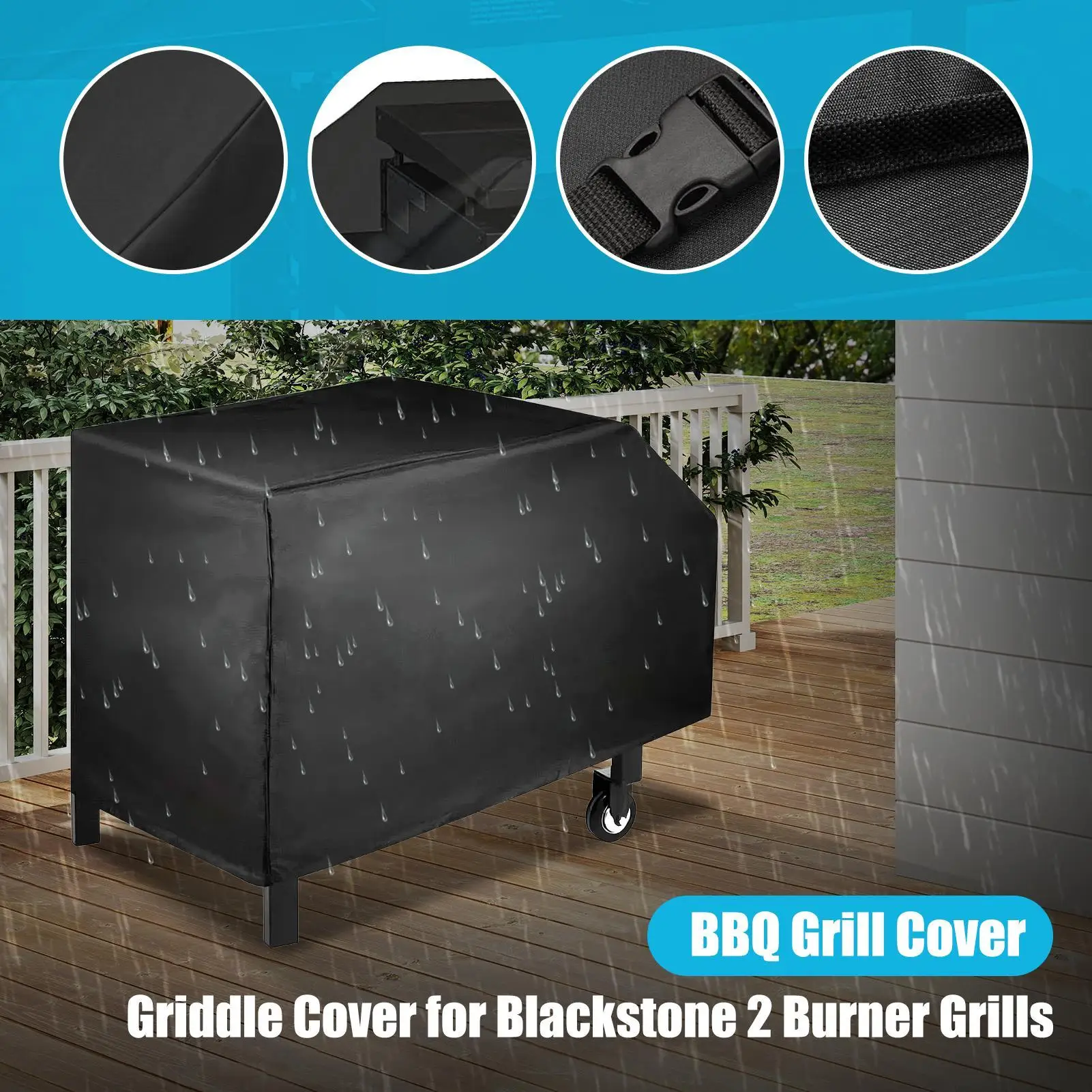 Outdoor Grill Cover Fade Resistant Heavy Duty Waterproof Protection Charcoal Grill Cover For Table Cart Pit Yard Patio Porch