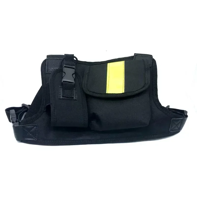 Tactical Vest Nylon Military Vest Fluorescent Double Chest Rig Pack Pouch Holster Harness Radio Waist Pack for Walkie Talkie