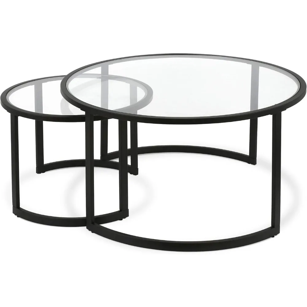 

Mitera Round Nested Coffee Table in Blackened Bronze