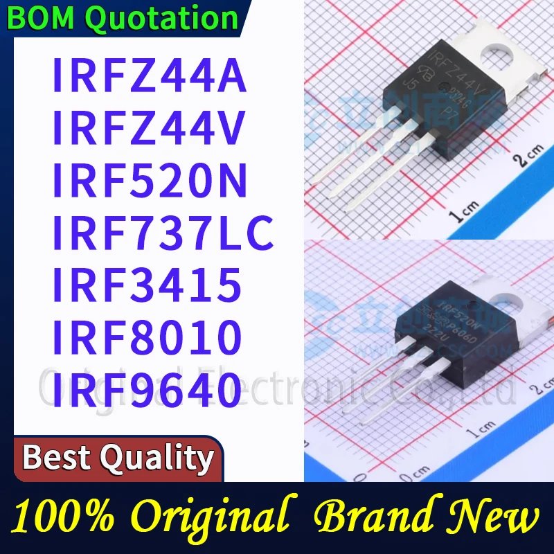 

5 шт./лот IRFZ44A IRFZ44V IRF520N IRF737LC IRF3415 IRF8010 IRF9640 В наличии Оригинальные высококачественные компоненты