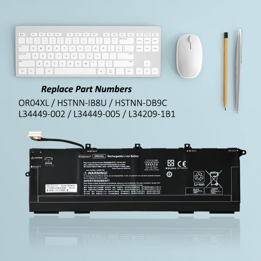 KingSener OR04XL 7.7V 53.2WH Battery For HP EliteBook x360 830 G5 G6 Series HSTNN-IB8U HSTNN-DB9C HSTNN-IB8U L34449-002