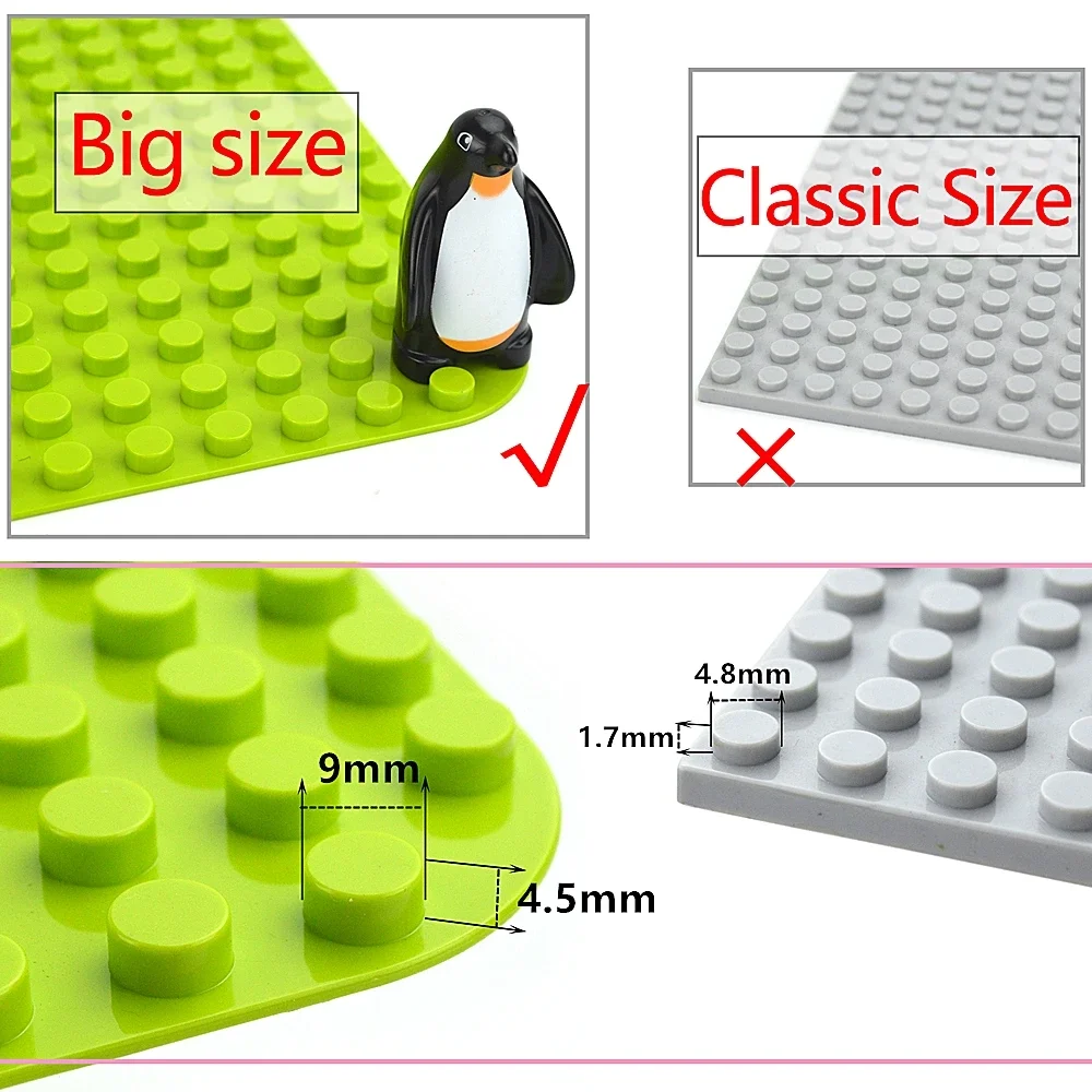 16x16 Dot Big Size BasePlate Brick Particles Plastic Plate Compatible Large Size Duploes Construction Building Block Leduo Toys