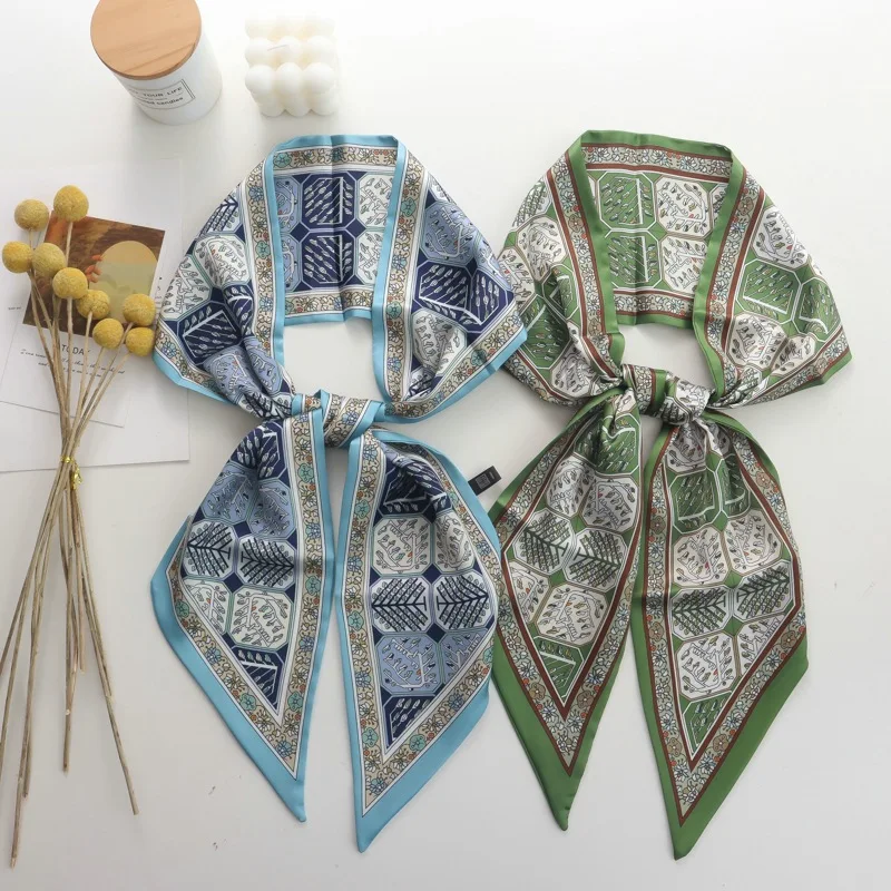 

Новинка 2025, длинное маленькое квадратное полотенце в корейском стиле, женский шарф, тонкий солнцезащитный шарф, универсальная сумка для защиты шеи