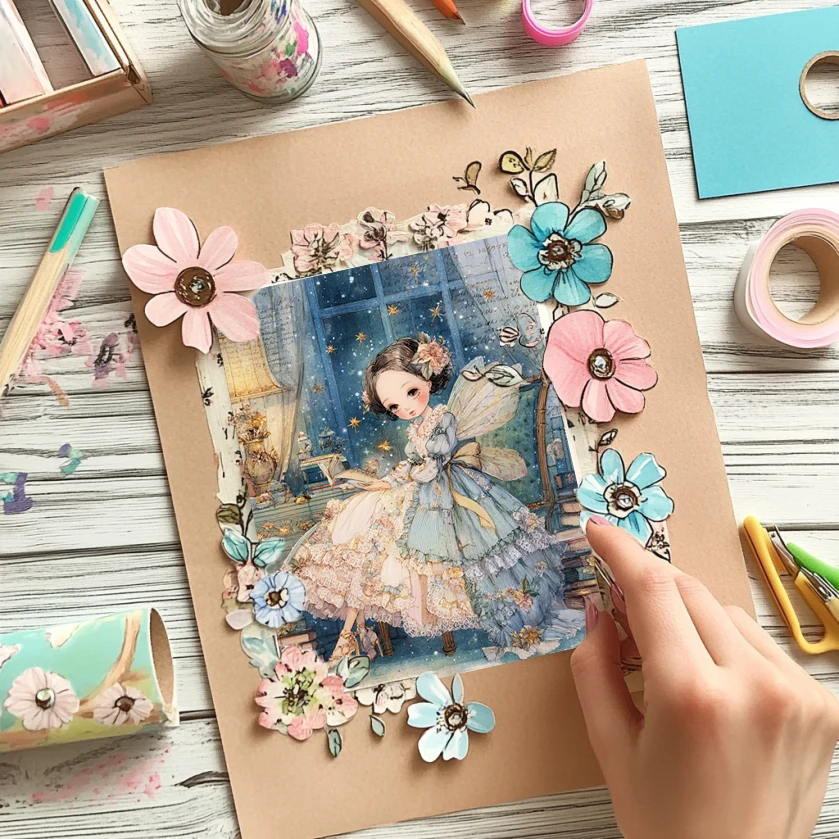 36 vellen 6 "x 6" plakboekpapierpakket: vintage bloemen-/kaartafdrukken voor scrapbooking, origami en junk journal.