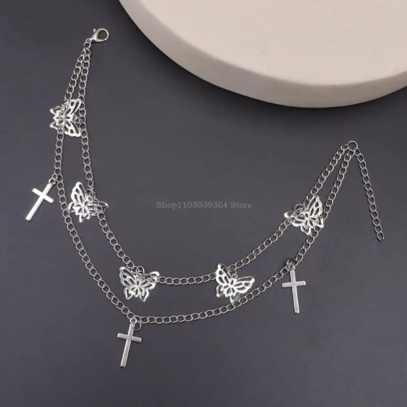 トレンディブートチェーンハラジュクバタフライチャームペンダントパンクチェーンベルトシューズブーツ