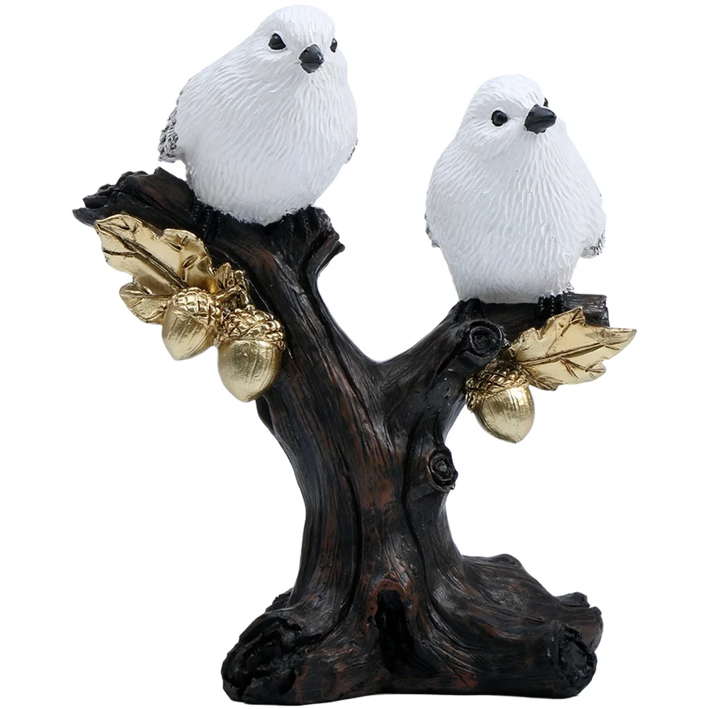 Modern Bird Resin Ornament for Living Room Bedroom or Study Decor 15 x 9 x 18.3 cm Compact Size for Small Spaces