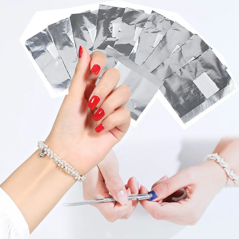 50/100PCS Folie Nagel Wraps Gel Nagellak Remover Folie Wraps voor Nagels Losweken Gel Remover met Wattenschijfje Verwijderen Nagellak