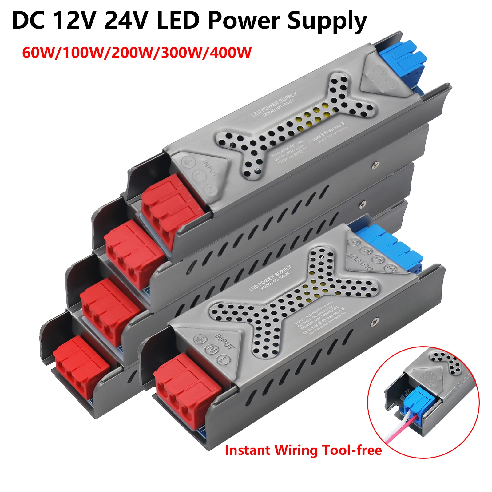 

DC 12V 24V Switching Power Supply AC100V-250V LED Light Driver Power Adapter 60W 100W 200W 300W 400W Mute Lighting Transformers