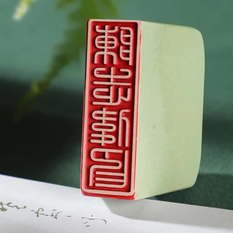 Natural Stone Customized Personal Seal Portable Rectangular Chinese Style Name Stamp Hard Pen Calligraphy Painting English Stamp