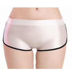 1pc Low Waist Women's Shiny Safety Shorts Elastic Smooth Translucent Underwear Female Boyshort Panties