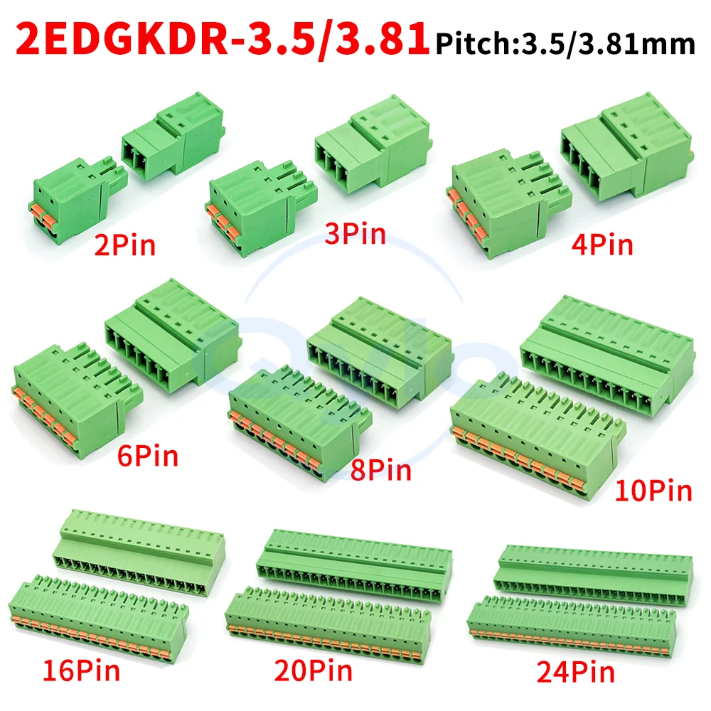 (1 Set) KF 2EDGKDR 2EDGKD - 3.5mm 3.81mm plug-in terminal block spring-loaded push-in connection 15EDGKDP 15EDGKD 3.5 3.81