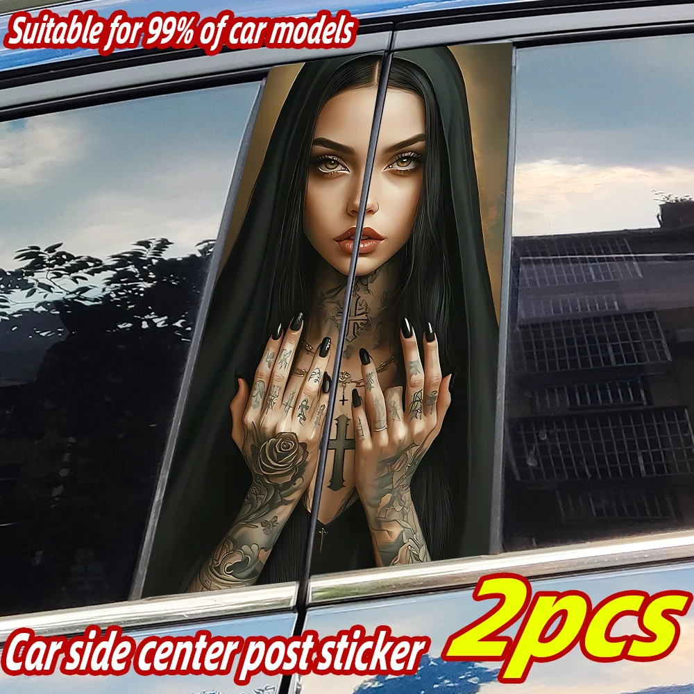 

Gothic Nun Sister Car Stickers Car B-pillar Decal Waterproof Stickers Auto Center Pillar Sticker Cover Scratches Vehicle Decors
