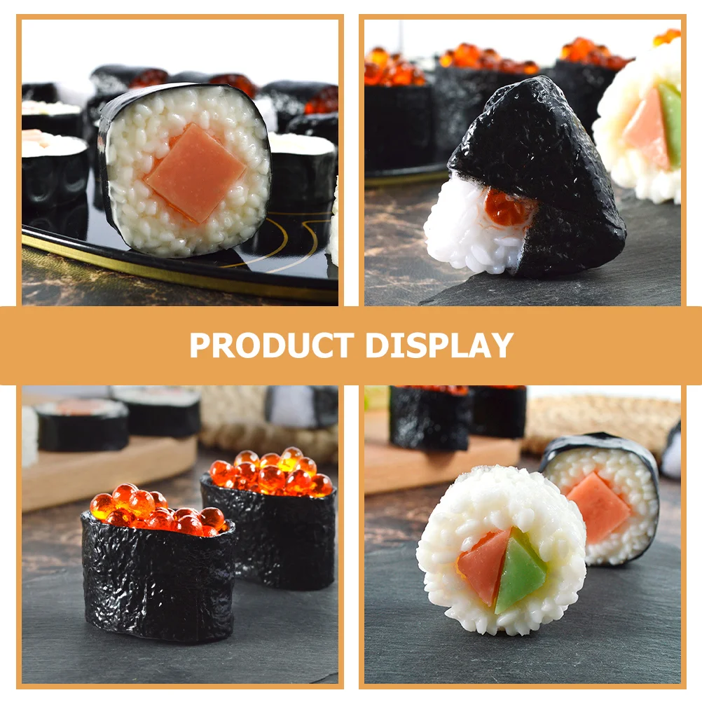 6 Pcs Simulation Sushi Fake Japanese Food Model Realistic Prop Fudge Artificial