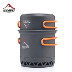 Widesea-Juego de utensilios de cocina para acampada, utensilios de cocina de 1,3 L y 2,3 L para exteriores, cocina de calor, vajilla de viaje, olla, hervidor, equipo de utensilios de cocina turísticos