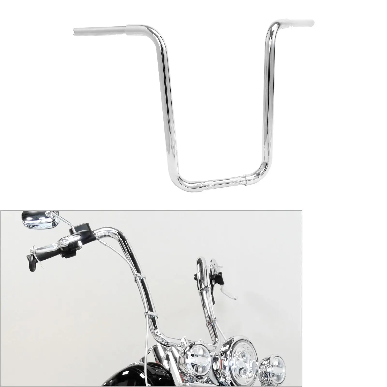 

Motorcycle Chrome 10/12/14/16/18 1-1/4" Ape Hanger Handlebar For Harley Softail FLST FXST Sportster XL883 XL1200 Custom