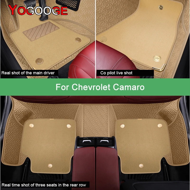 YOGOOGE Car Floor Mats For Chevrolet Camaro Luxury Auto Accessories Foot Carpet