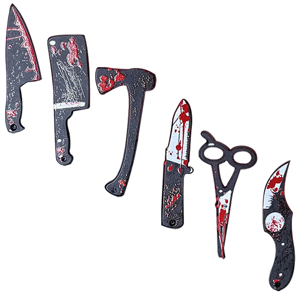 6 Pcs Ax Props Dollhouse Miniature Scene Halloween Decoration Funny 6pcs Knives Toy Resin Miniatures Adornments