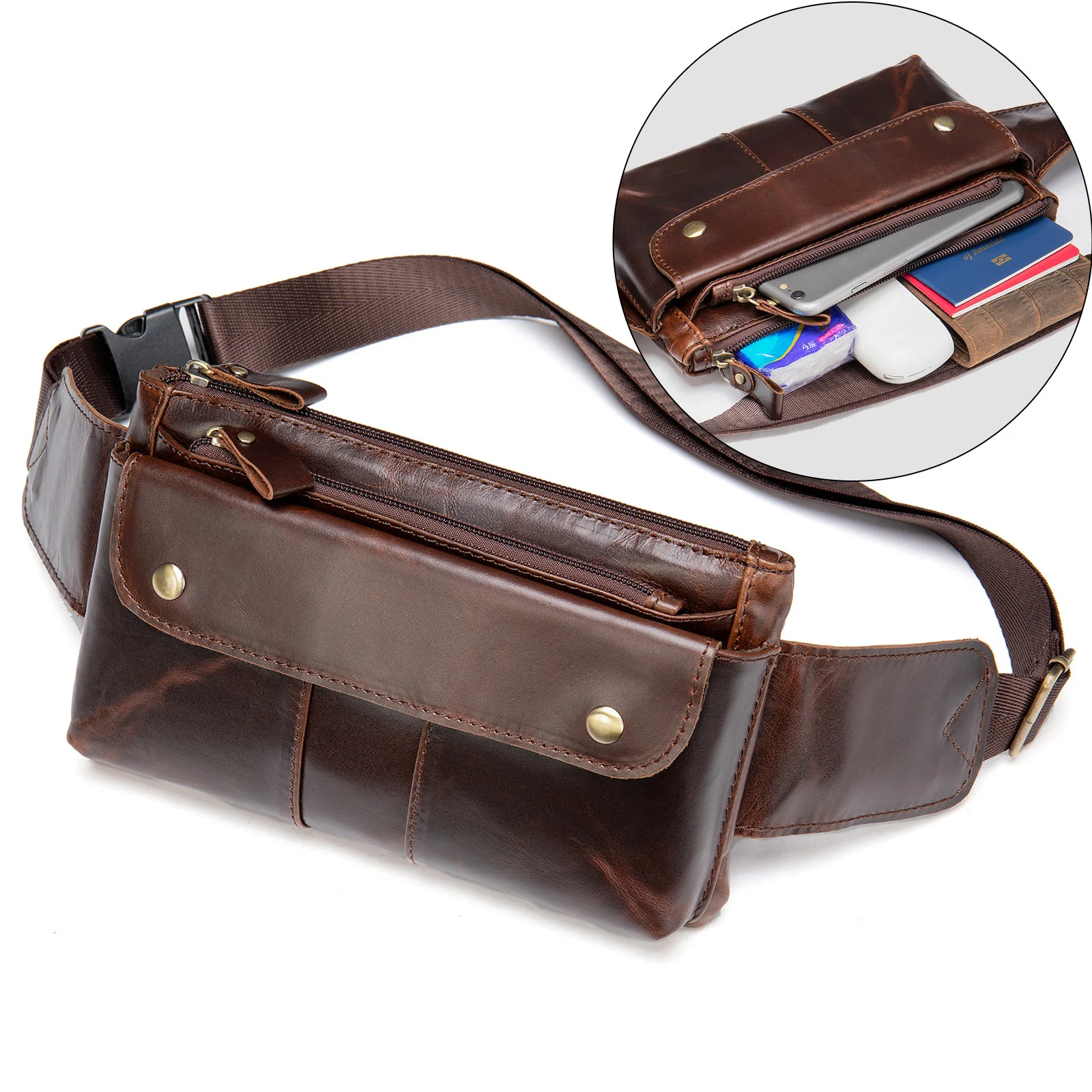 

2023 Fanny Pack Men's Waist Bag Shoulder Cross Chest Bag Belt Pouch For Men Male Waist Pack With Shoulder Strap Mens Sling Bag