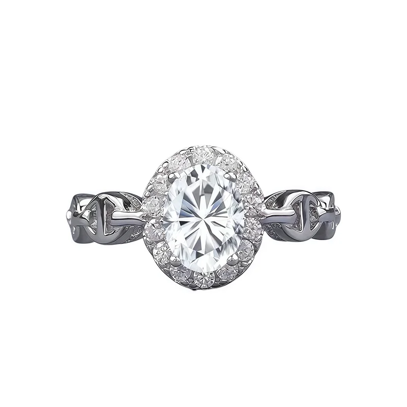 

ZFSILVER модное серебро 925 пробы, классический цвет, 1 карат, муассанит, дизайн 5x7, овальное кольцо для женщин, ювелирные изделия для свадебной вечеринки, подвески, подарок XH-036